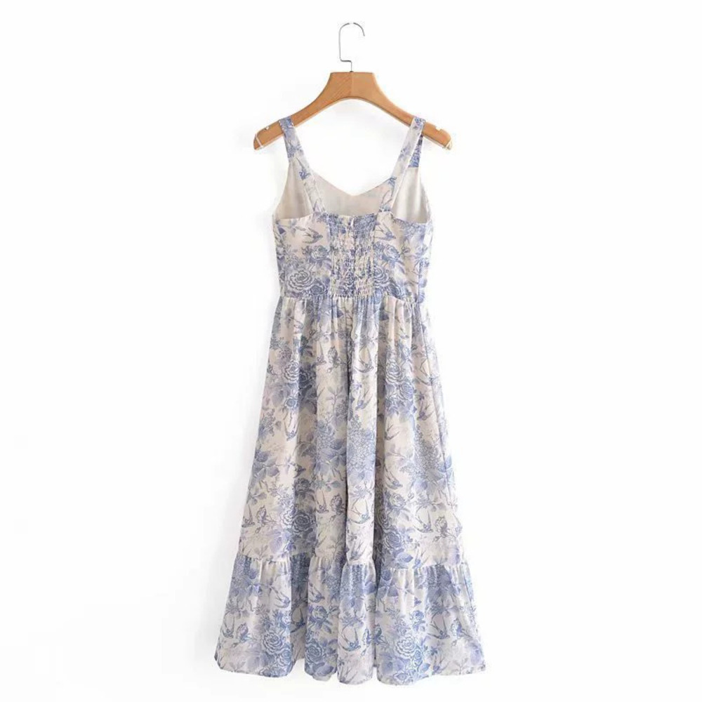 Floral Fitted Spaghetti Strap Dress